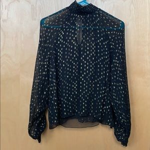 Sheer Black and Gold Blouse